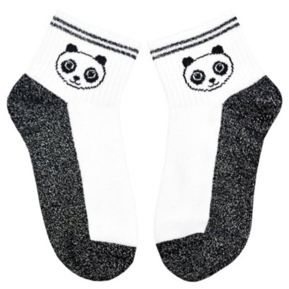 Panda‎ Bear Lurex Juniors Shortie Sock - Picture 2 of 2